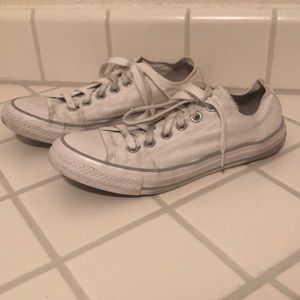 Converse All-Stars. No rips. Nicely broken in. Soles minimally worn out.